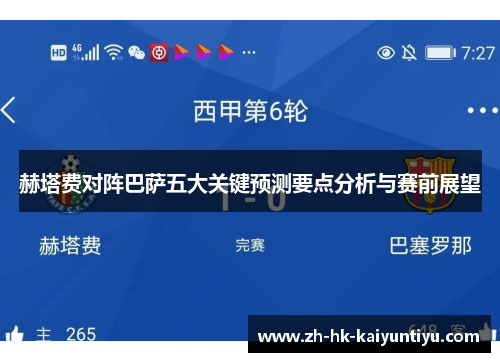 赫塔费对阵巴萨五大关键预测要点分析与赛前展望