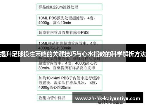 提升足球投注策略的关键技巧与心水指数的科学解析方法